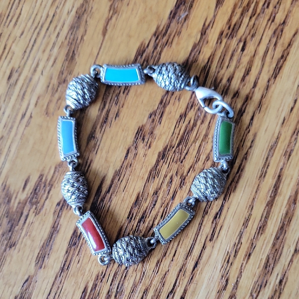 Multicolor Enamel Link Bracelet